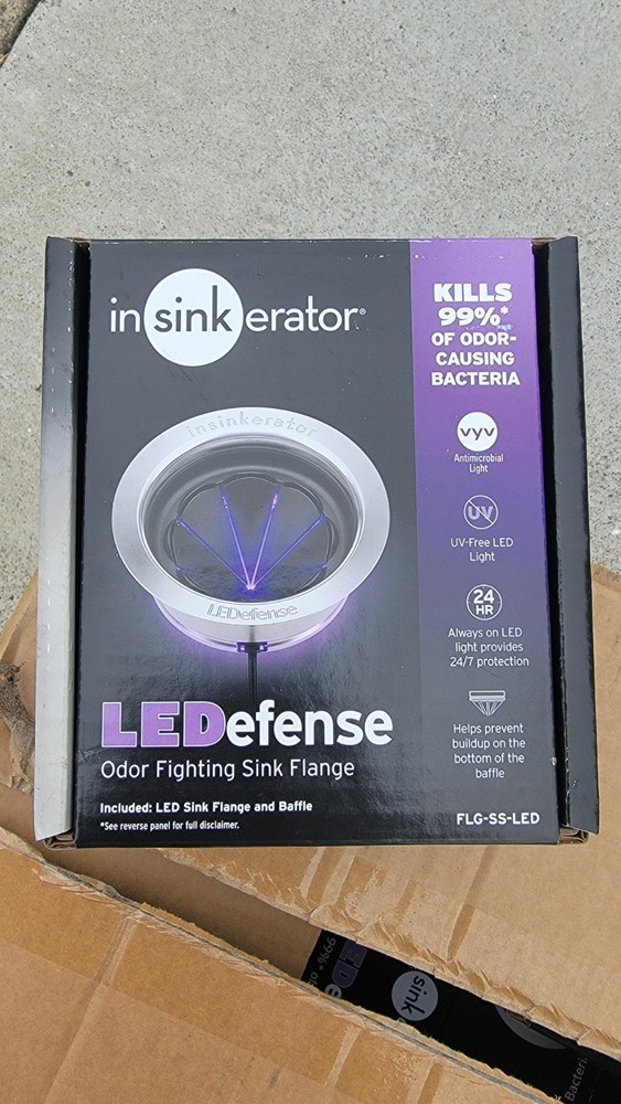 InSinkErator LEDefense Garbage Disposal Flange Antimicrobial LED Light NEW NIB