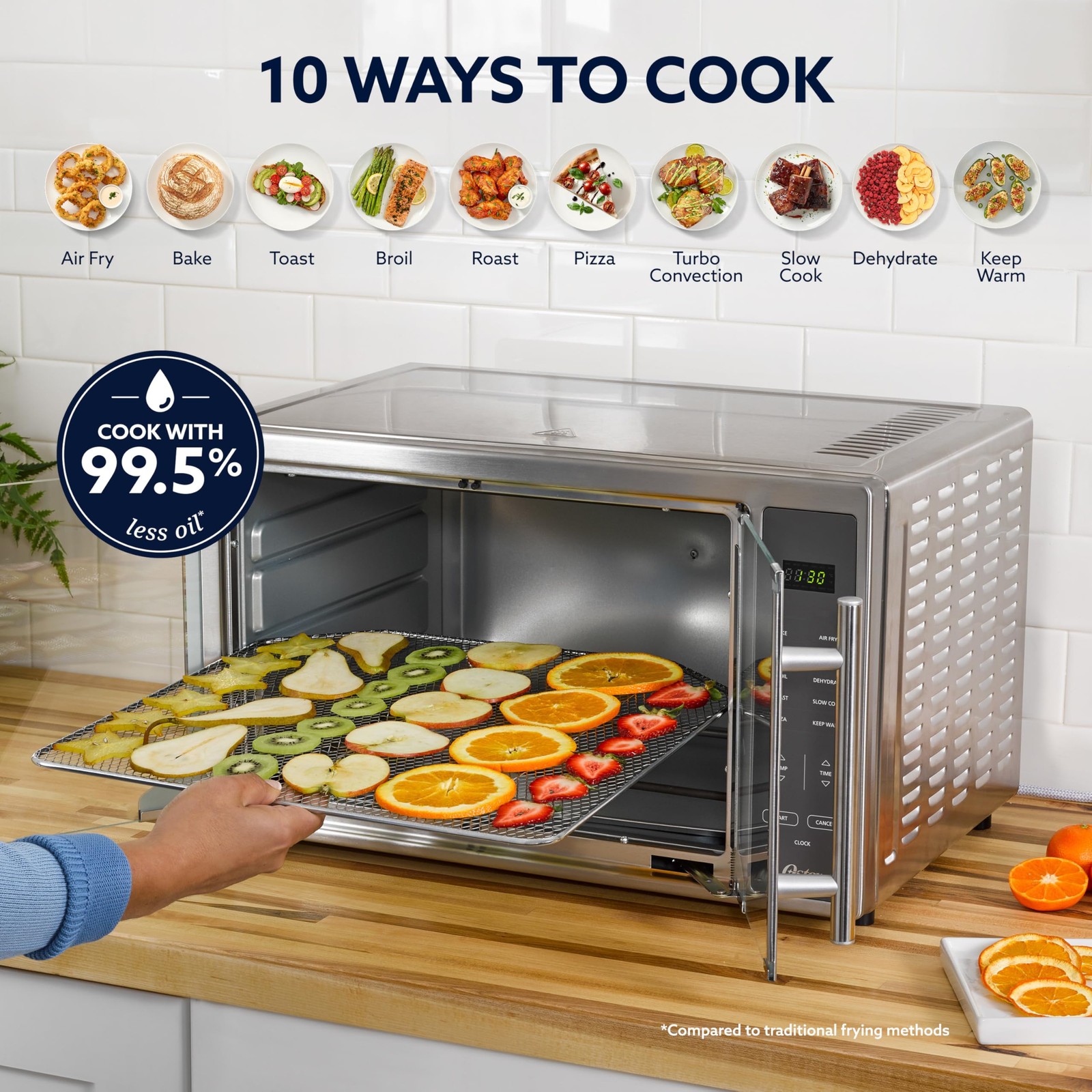 Toaster Oven 42L Extra Large French Door 10-in-1 Air Fryer Oster Stainless Steel gallery