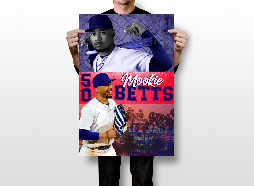 Mookie Betts Right Fielder LA Dodgers MLB Art Wall Room Poster - POSTER 20x30 gallery