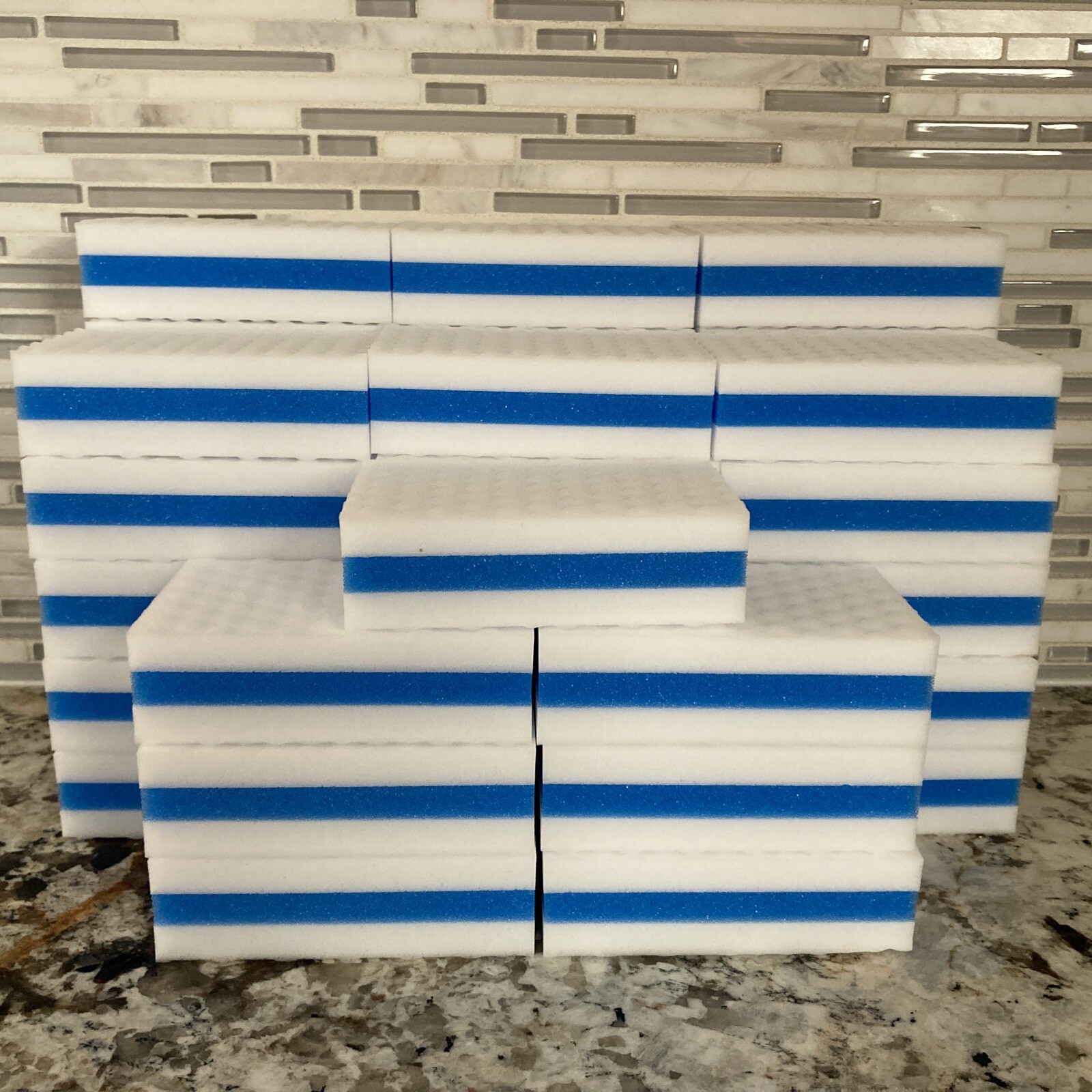 40 PACK BLUE Melamine Magic Sandwich Sponge Eraser Heavy Duty Extra Durable NEW gallery