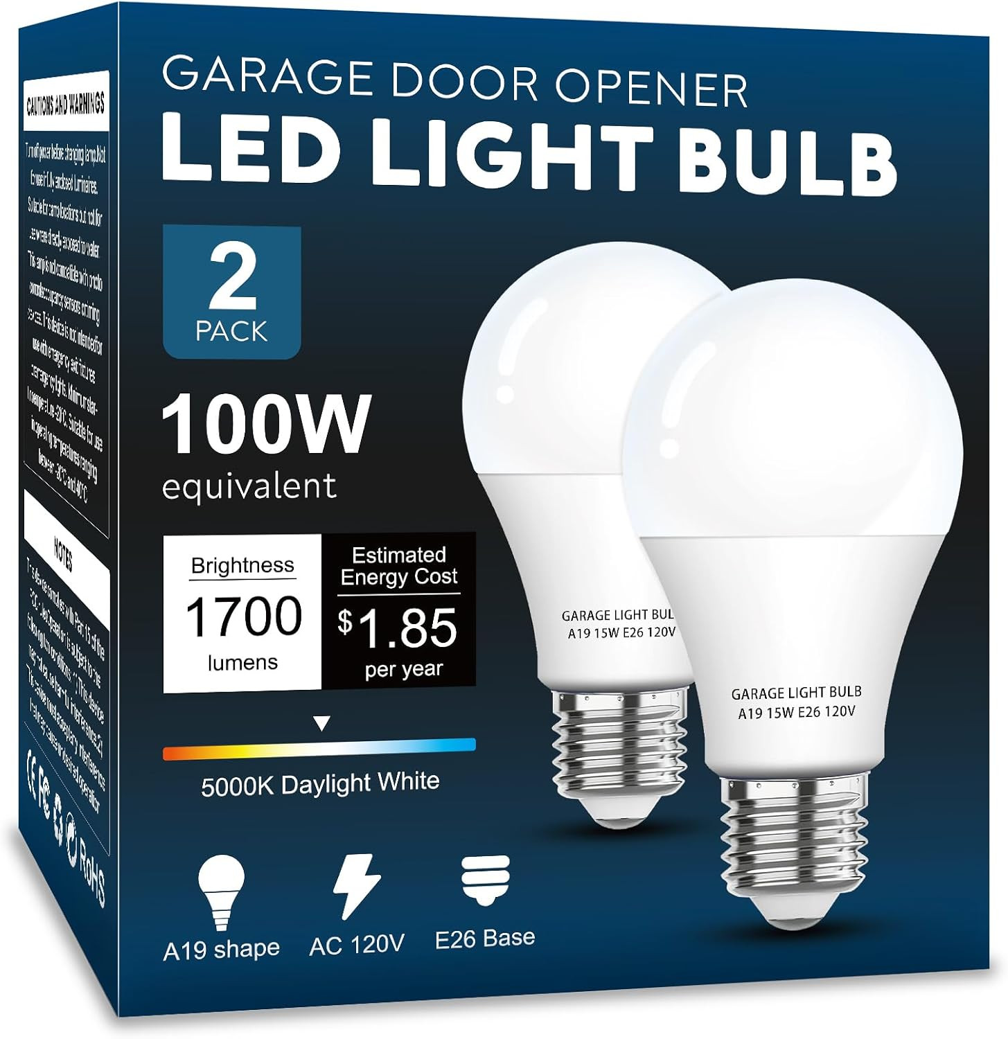 Garage Door Opener LED Light Bulb 2 Pack，15W Equivalent to 100W Garage Light Bul gallery