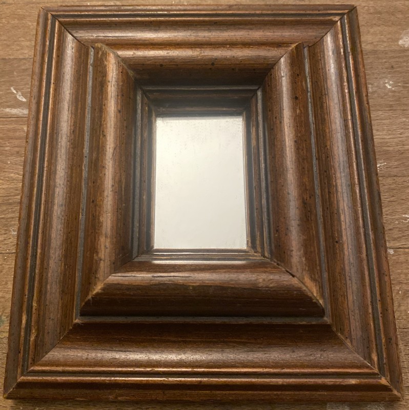 VTG Small Rectangular Wood Frame 5.25” X 6” X 1.25” Mirror 2” X 2.75” gallery