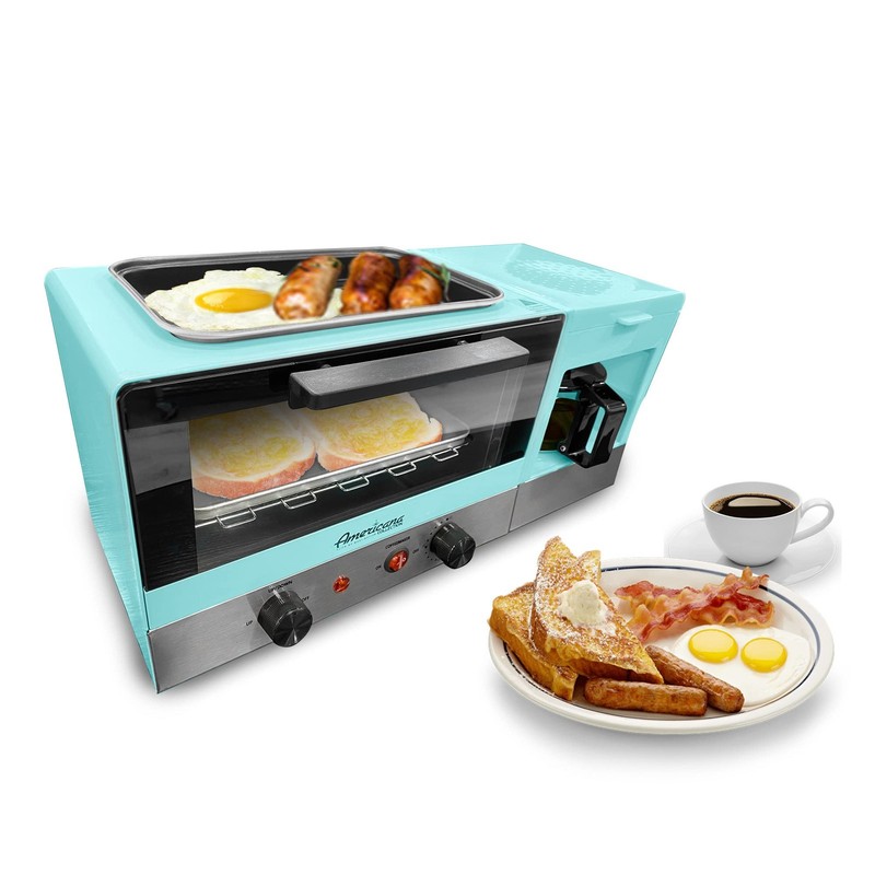 Americana 3 in 1 Multifunction Breakfast Center Toaster Oven Coffee Maker Gri... gallery
