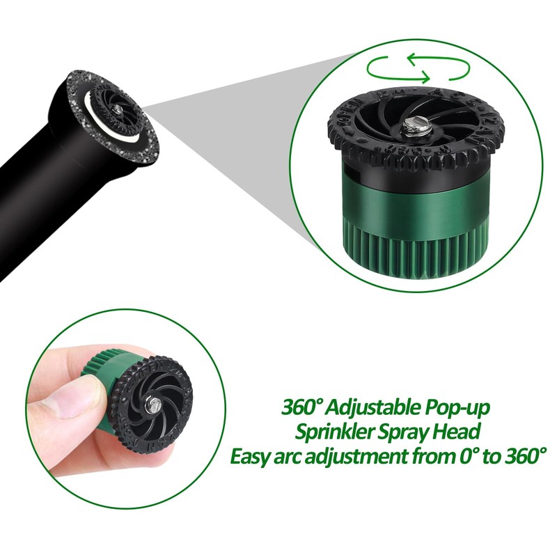Adjustable Arc Sprinkler Nozzle 10 Pack, 0°360° Full Circle, 12ft Radius gallery