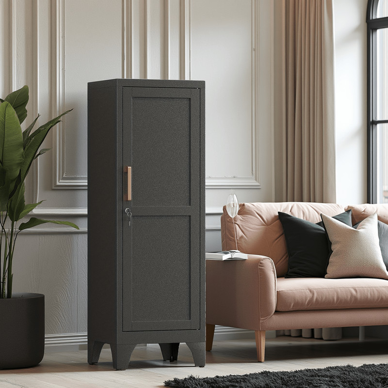 Kitchen Pantry Storage Cabinet with Lock 2 Shelves Freestanding Cupboard Cabinet gallery
