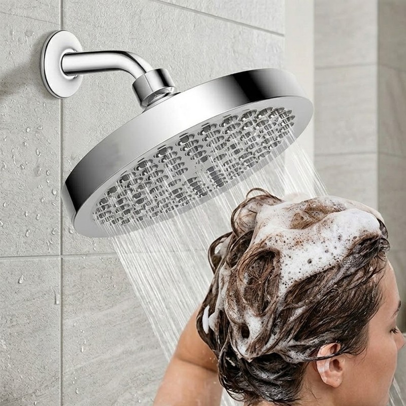 6 Inch Rainfall Shower Head, High Pressure Chrome Showerhead For Bathroom gallery