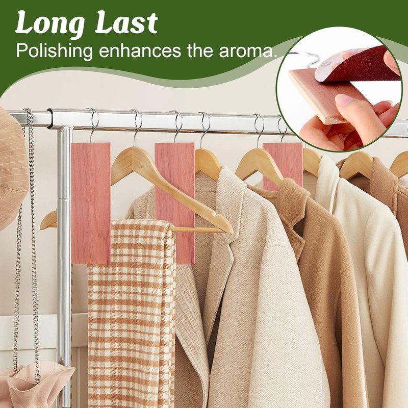 16 Pack Cedar Planks for Clothes Storage, Aromatic Red Cedar Wood Hangers wit... gallery