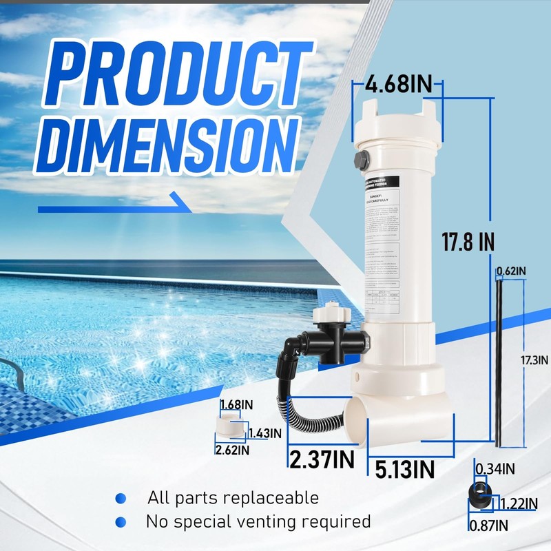 Replace Part for R171096 Inline Automatic Feeder Chlorine/Bromine Compatible ... gallery