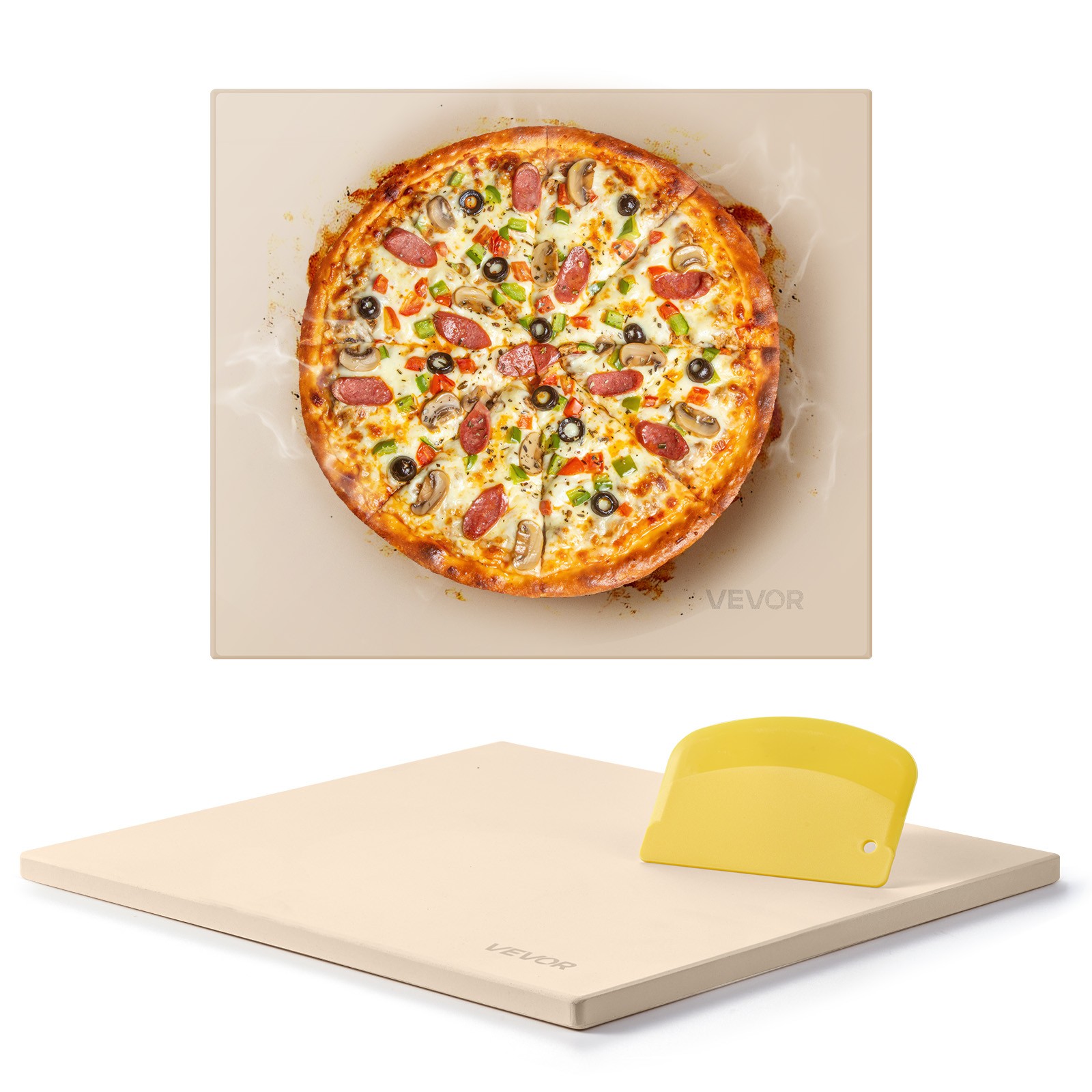 VEVOR Pizza Stone 16 x 14 in Rectangular Baking Stone for Oven & BBQ Grilling gallery