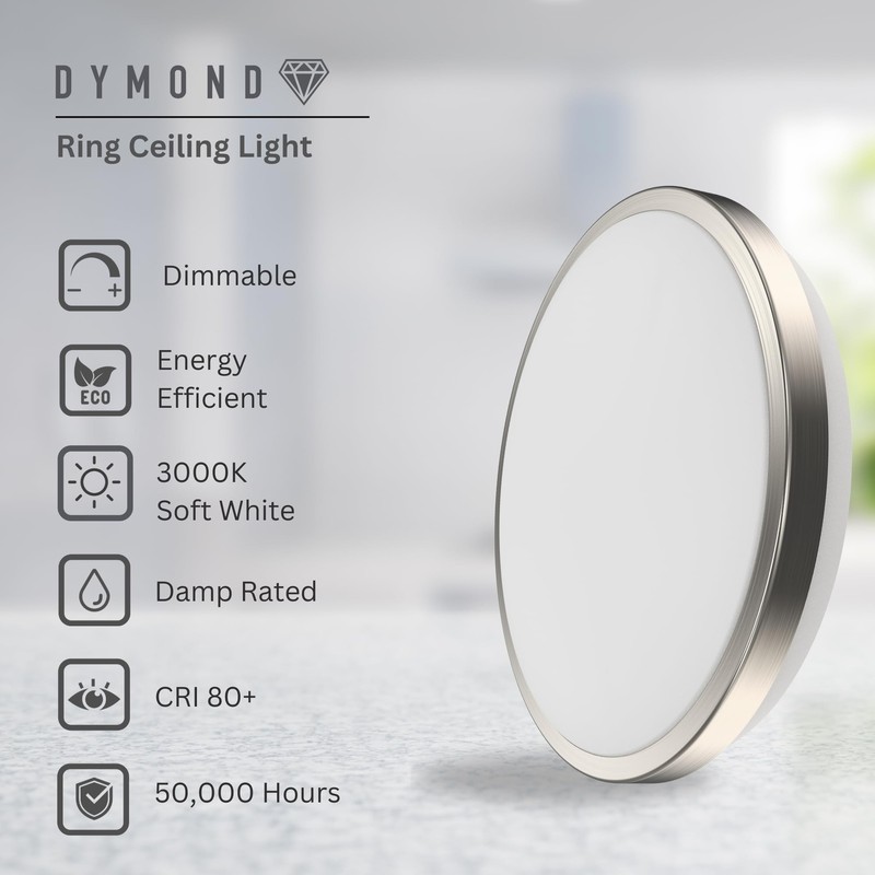 DYMOND LED Ceiling Light Flush Mount 10 Inches Ceiling Light Fixture Dimmable... gallery