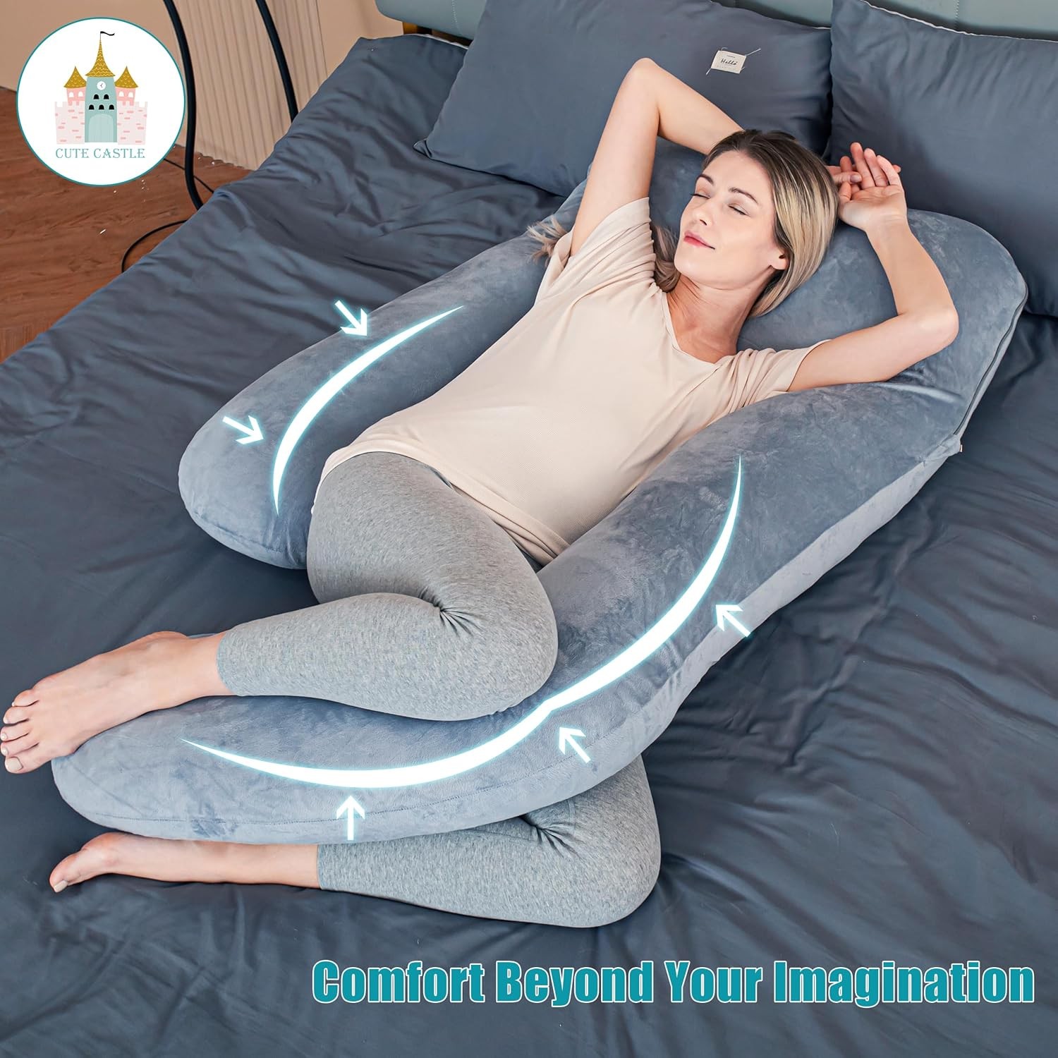 Pregnancy Pillows, Soft U-Shape Maternity Pillow with Removable Cover -Full Body gallery