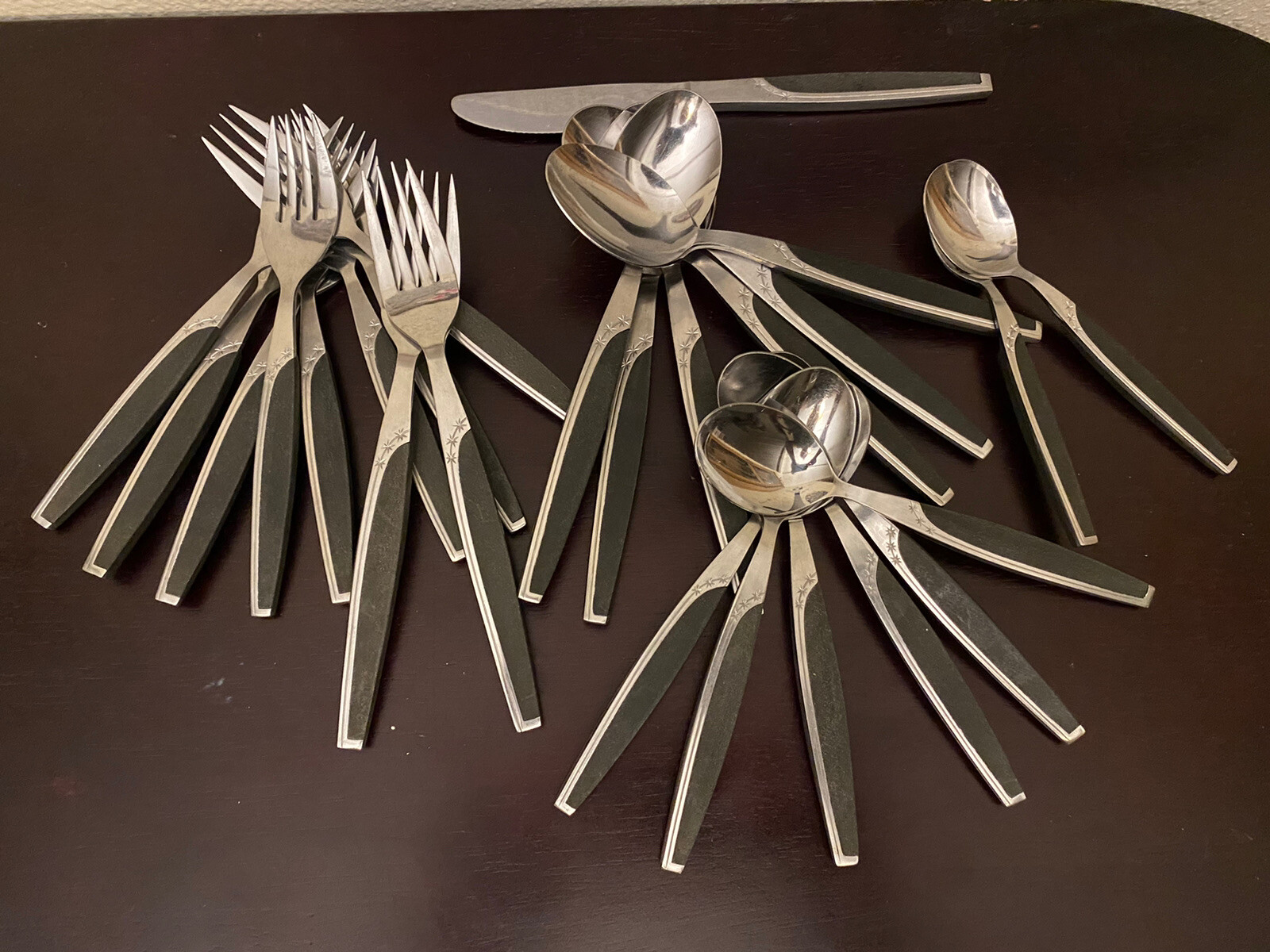 Atomic Starburst 3 Stars Japan Stainless- Flatware Partial Set-25.pcs-"L@@K" gallery