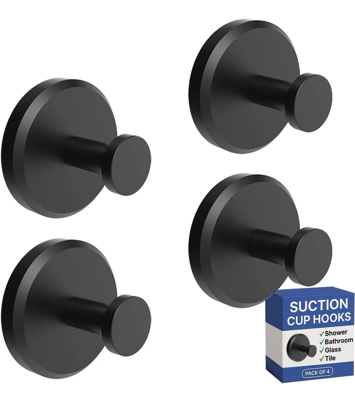 HOME SO Suction Cup Hooks for Shower, Bathroom, Kitchen, Glass Door, Mirror, gallery