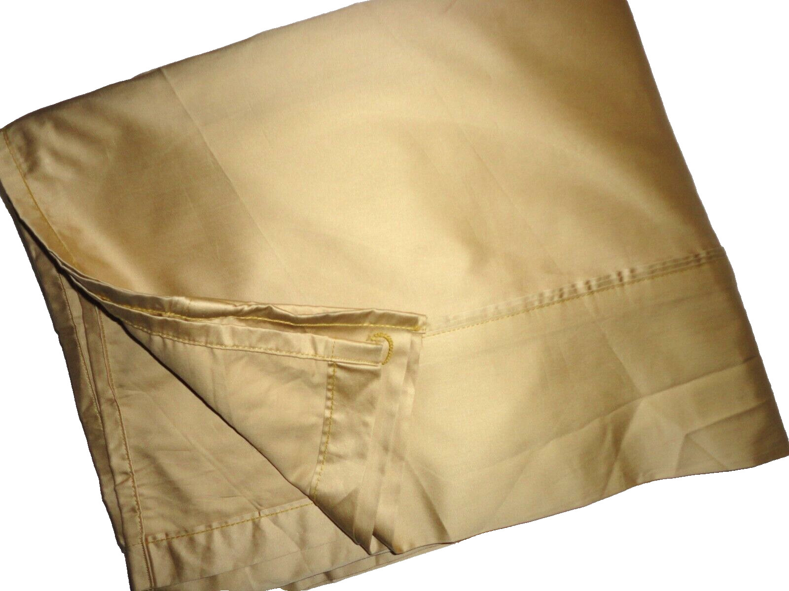 RALPH LAUREN PLEATED GOLDEN SATEEN QUEEN FLAT SHEET 100% COTTON 92 X 100 gallery
