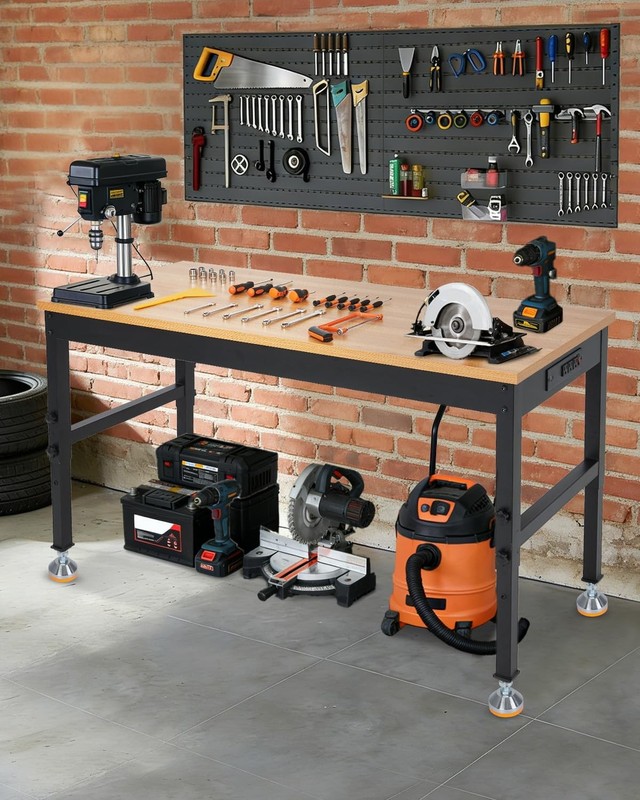 48" Adjustable Height Workbench ,2500LBS Load Heavy-Duty Work Bench Table Garage gallery