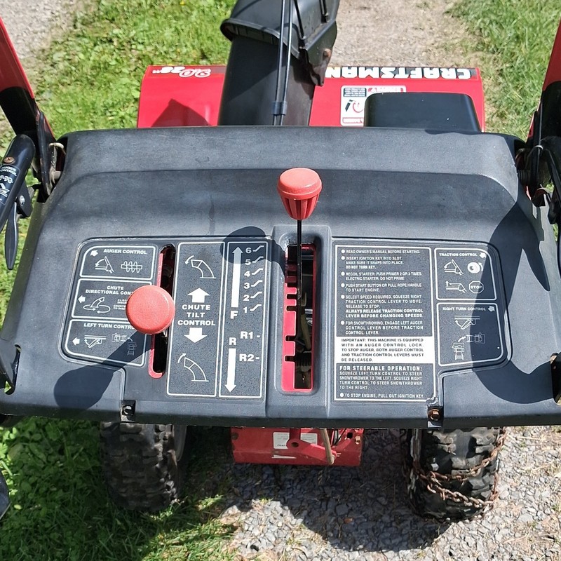 Craftsman 28" Two-Stage Gas Snow Blower Tecumseh Engine Tire Chains Red/Black gallery