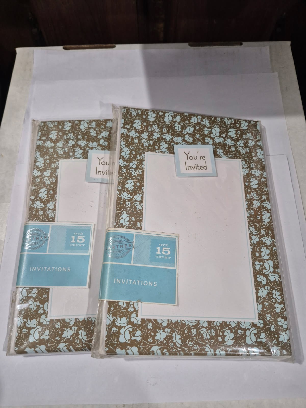 2 Sets of 15 Count Gartner Printable Invitations & Envelopes Paisley Design D9 gallery