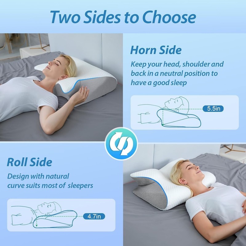 Memory Foam Pillow Anti Snore Ergonomic Premium Neck Pain Relief Memory Foam US gallery