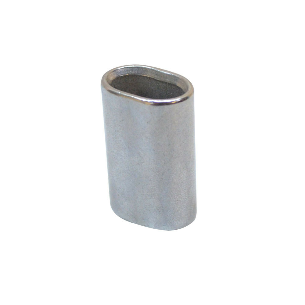 10Pc Marine SS Wire Rope Cable Clip Chamfer 3/16" Oval Crimping Sleeve Connector gallery