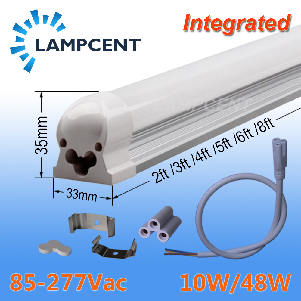 4PCS/Pack T8 Integrated 2FT 3FT 4FT 5FT 6FT 8FT Linkable LED Shop Light Fixture gallery