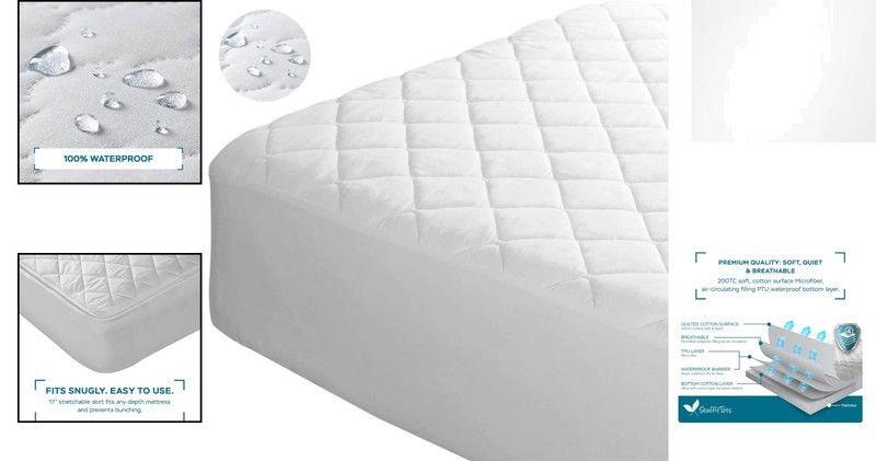 Protective Twin Mattress Protector - 100% Waterproof, Comfortable & Breathable gallery
