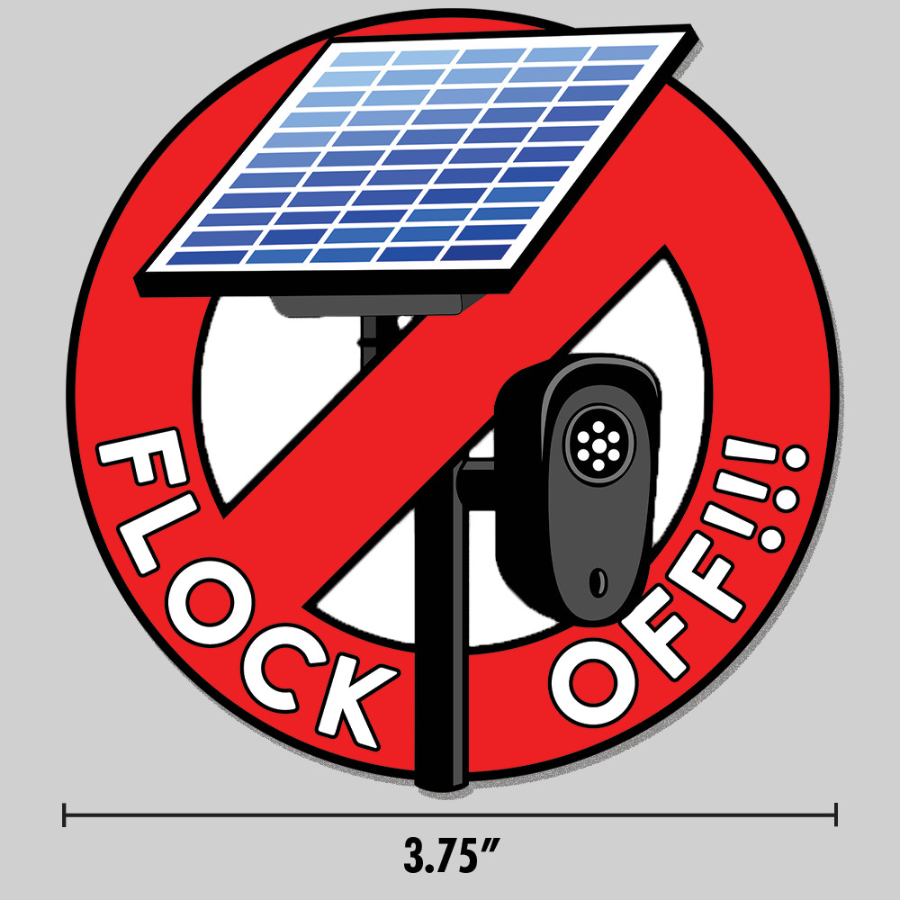 Anti-Flock Sticker "Flock Off" Surveillance Camera 3.75" Vinyl Decal gallery