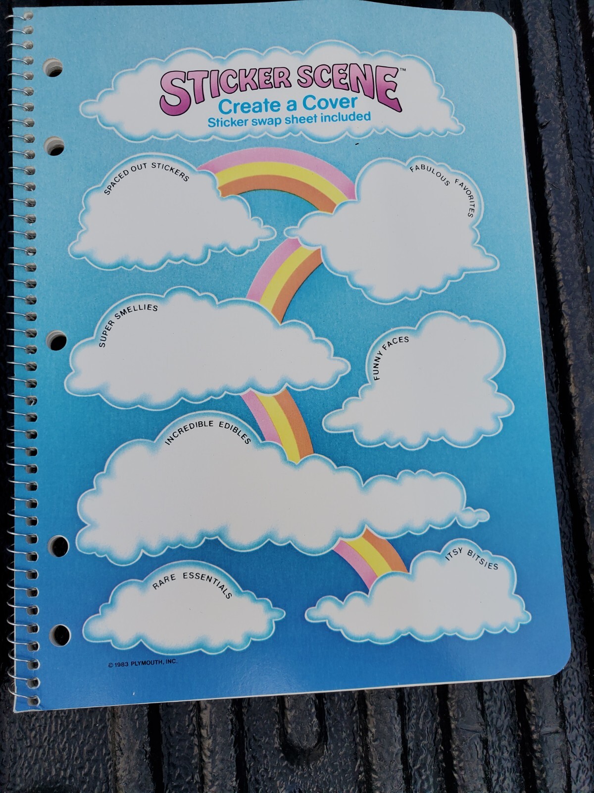 3 1980s Sticker Scene Spiral Bound Notebooks Theme Books RARE Plymouth gallery