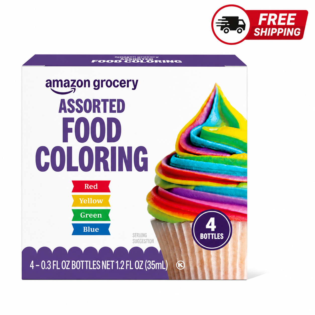 Assorted Food Coloring Liquid Set, Yellow, Red, 1.2 Fl Oz (Packaging May Vary) gallery