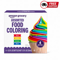 Assorted Food Coloring Liquid Set, Yellow, Red, 1.2 Fl Oz (Packaging May Vary)