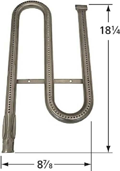 Ducane Gas Grill Stainless Curved Pipe Burner (Right) 18.25" X 8.87" New 165R1 gallery