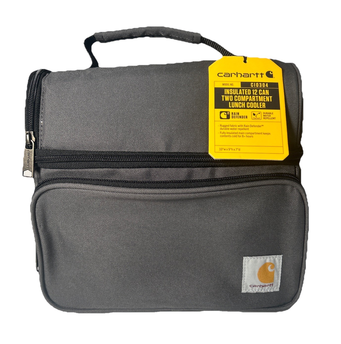 NWT Carhartt Insulated 12 Can Two Compartment Lunch Cooler Bag Defender Gray gallery