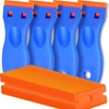 4 Pcs Plastic Razor Blade Scraper and 100 Pcs Blades, Remove Label Decal Tool， gallery