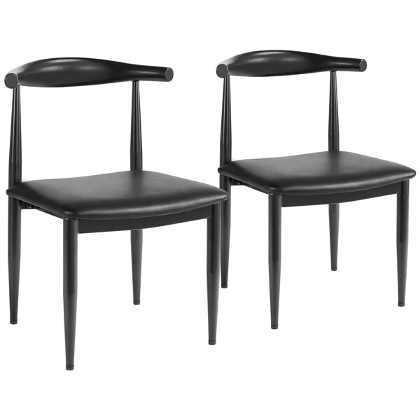 Dining Chairs Armless w/Backrest Modern Kitchen Chairs Metal Fabric Leather Seat gallery