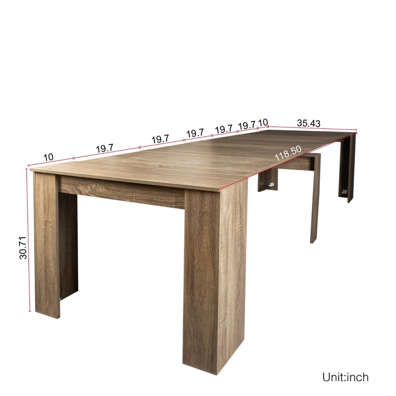 Multifunctional Extendable Console Table Made of Chipboard & MDF,Up to 118.50 in gallery