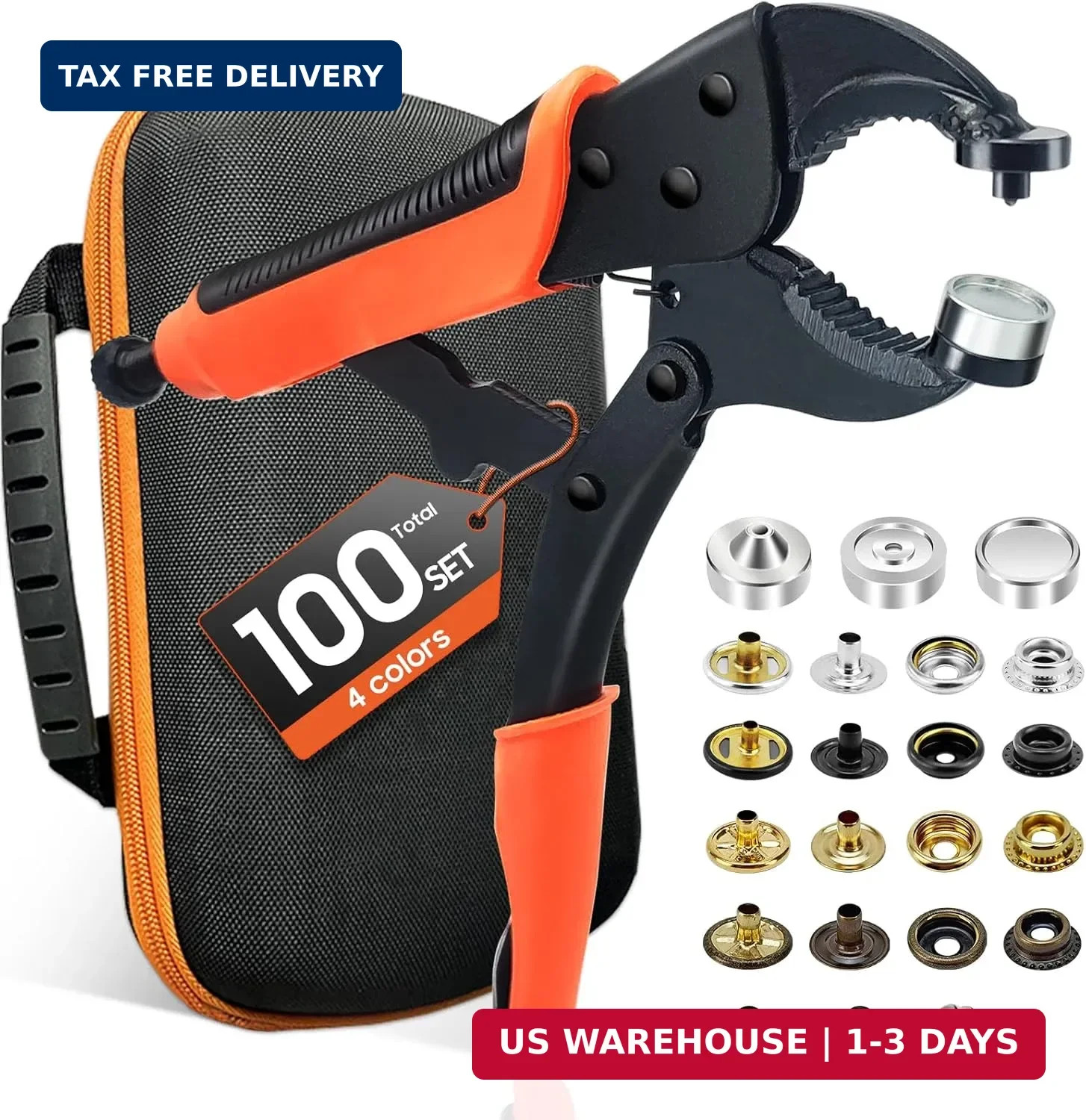 Heavy Duty Snap Fastener Tool kit, Punching Function, Snap Button Tool with Adju gallery