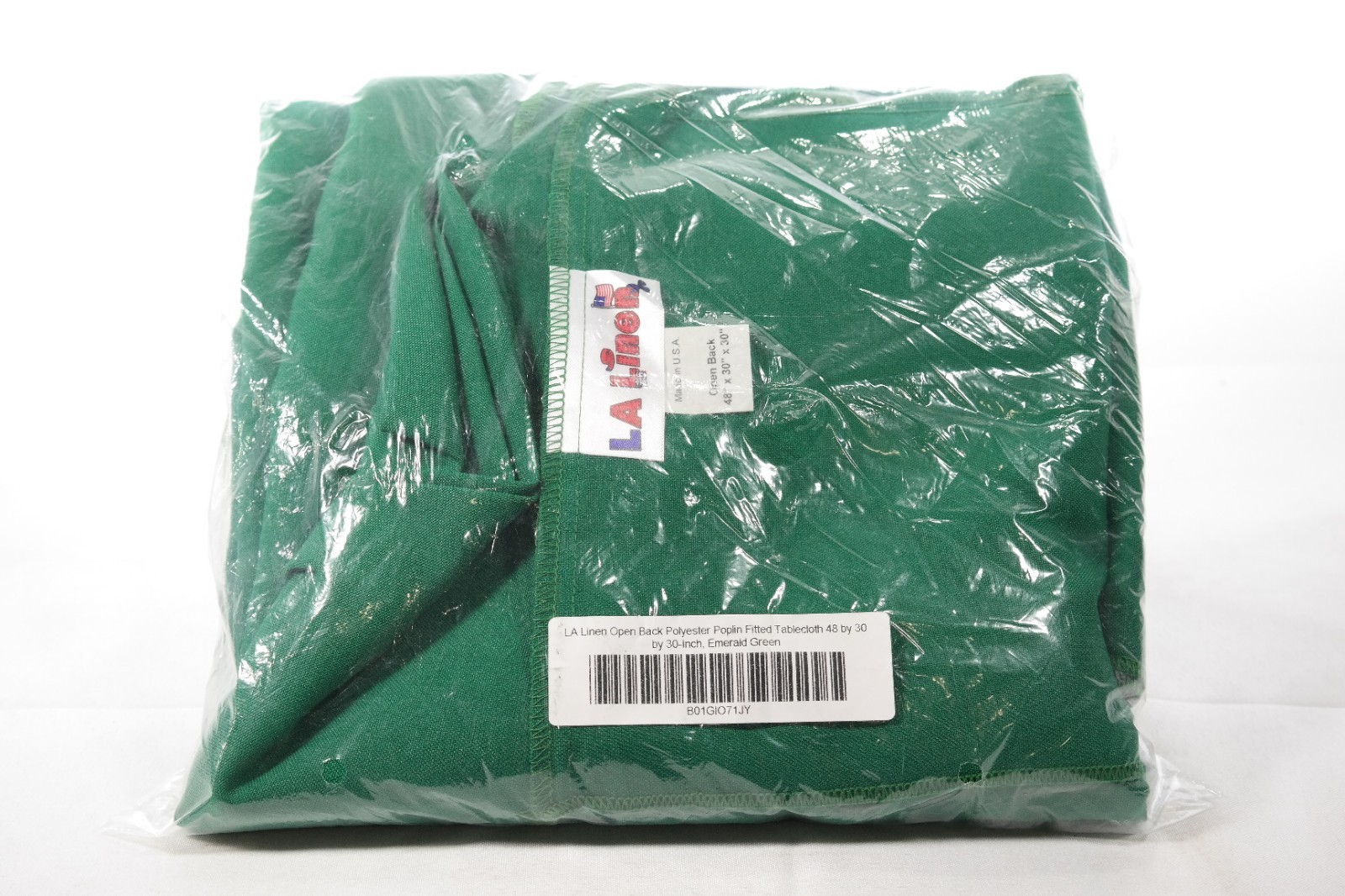 Open Back Polyester Poplin Tablecloth Emerald Green 48 x 30 x 30" TF gallery