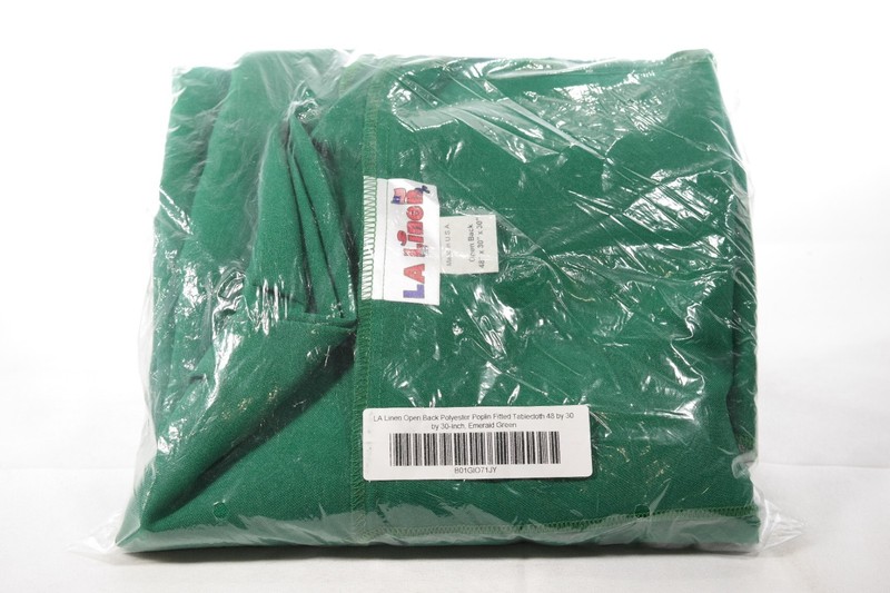 Open Back Polyester Poplin Tablecloth Emerald Green 48 x 30 x 30" TF gallery