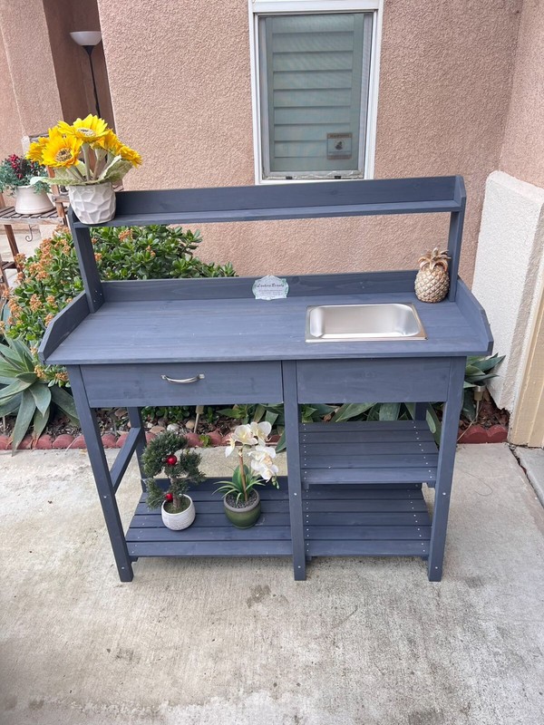 potting bench, potting table, potting benches outdoor work station table gallery