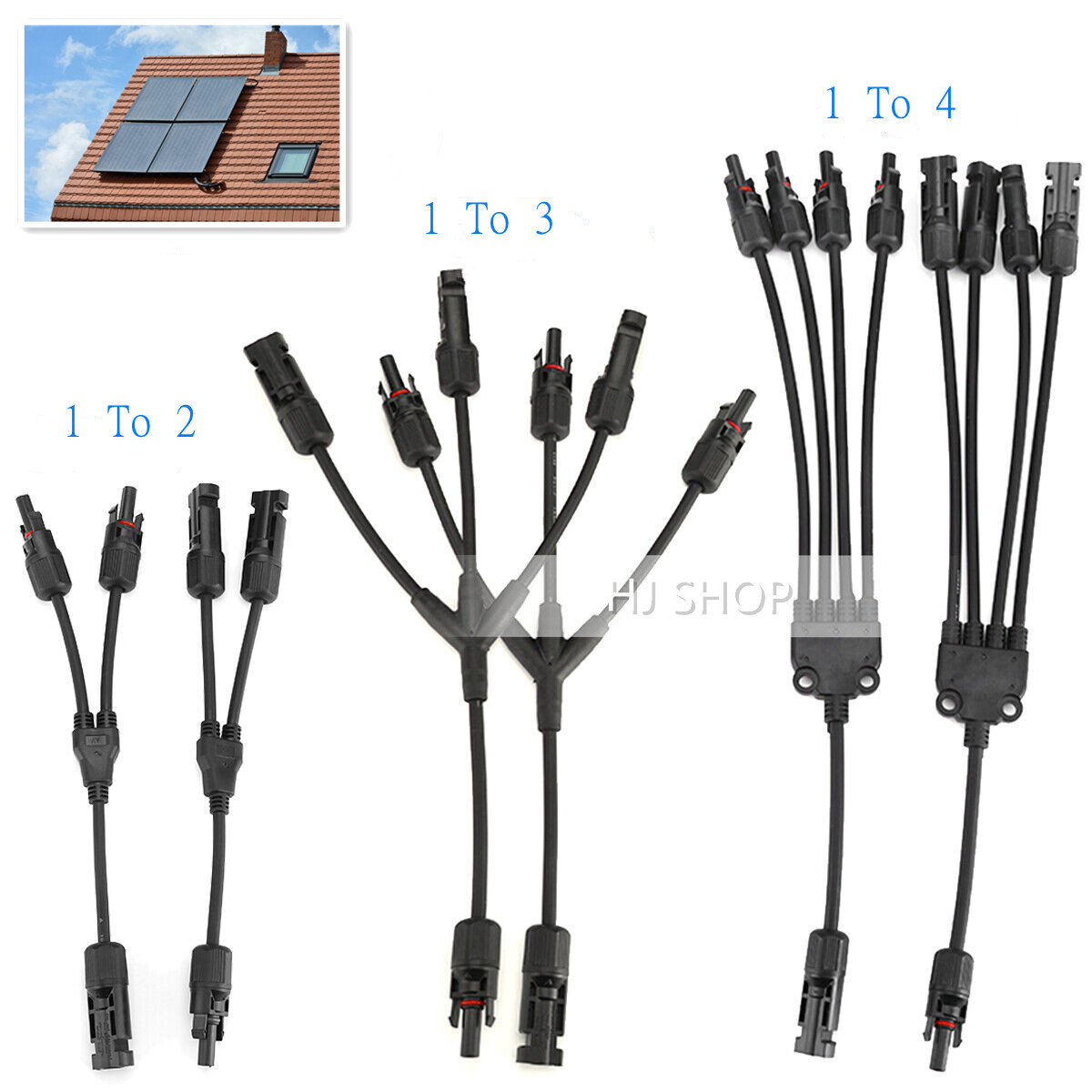 Solar Panel Y Branch Cable Connection Waterproof Adapter Connector Extension gallery