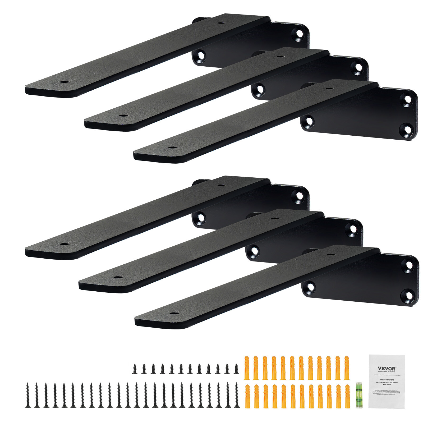VEVOR 6 Pcs Shelf Bracket 10 inch Heavy Duty Floating Shelf Brackets gallery