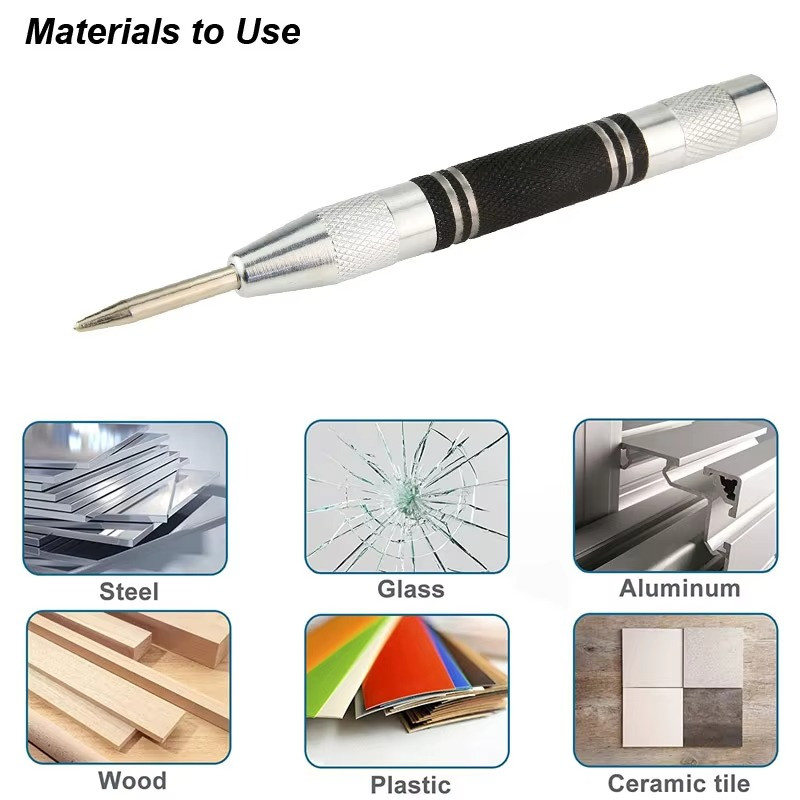Automatic CENTER PUNCH Tool Adjustable Spring Loaded Super Strong Metal Drill gallery