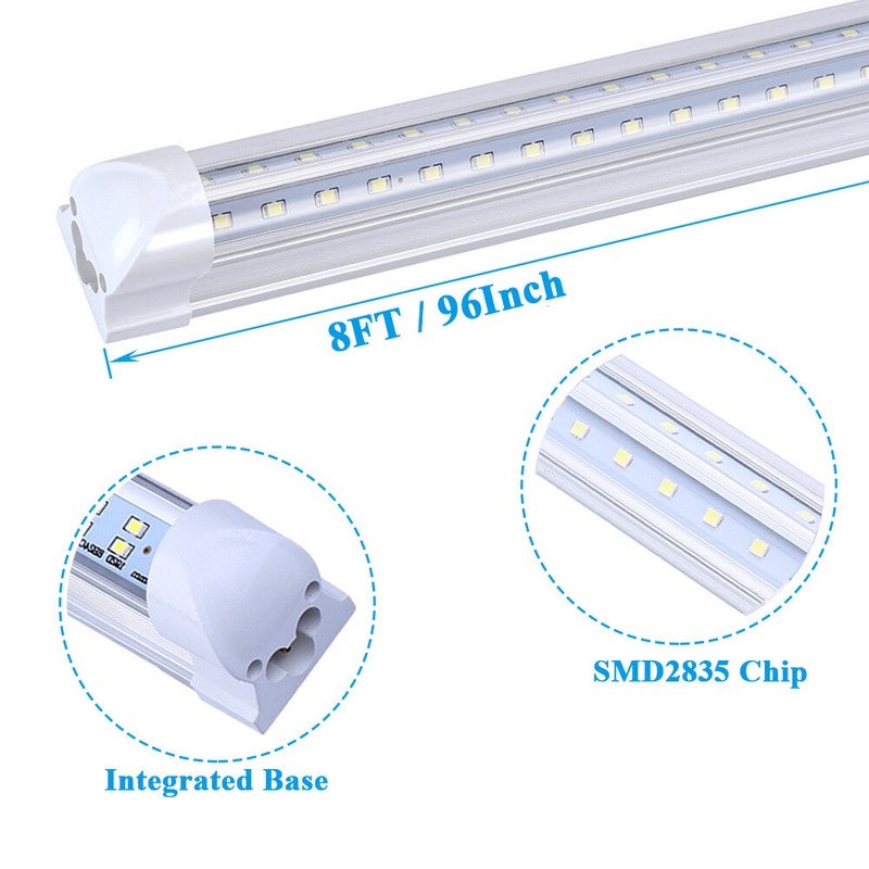 12Pack 8' Led Shop Light Fixture 72W 8FT Integrated Led Tube Light Bulbs 6000K gallery