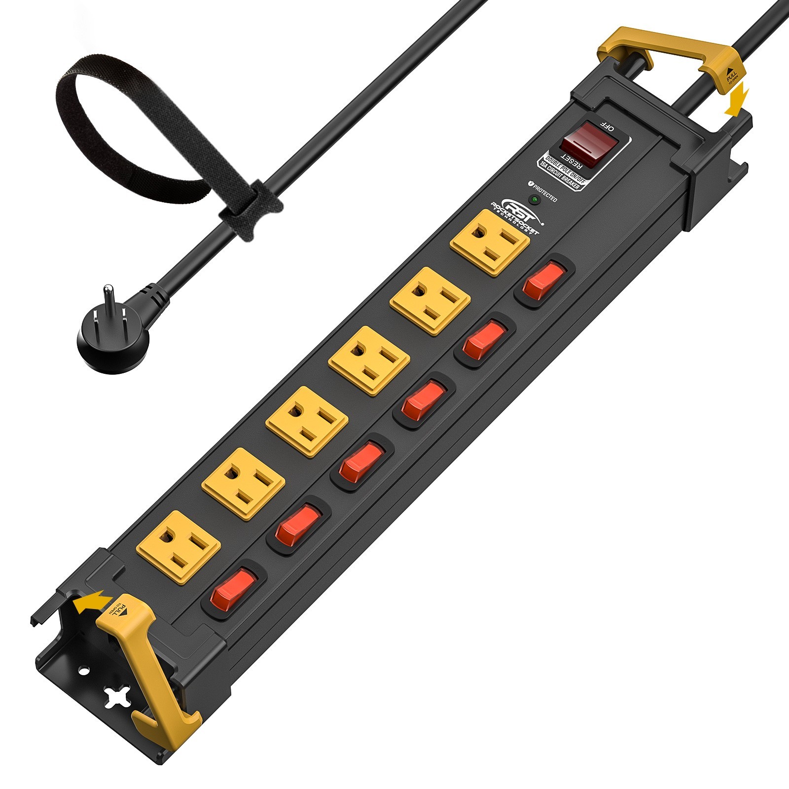 6-12 Outlet 1020J Surge Protector Power Strip with Individual Switch 9ft Cord gallery
