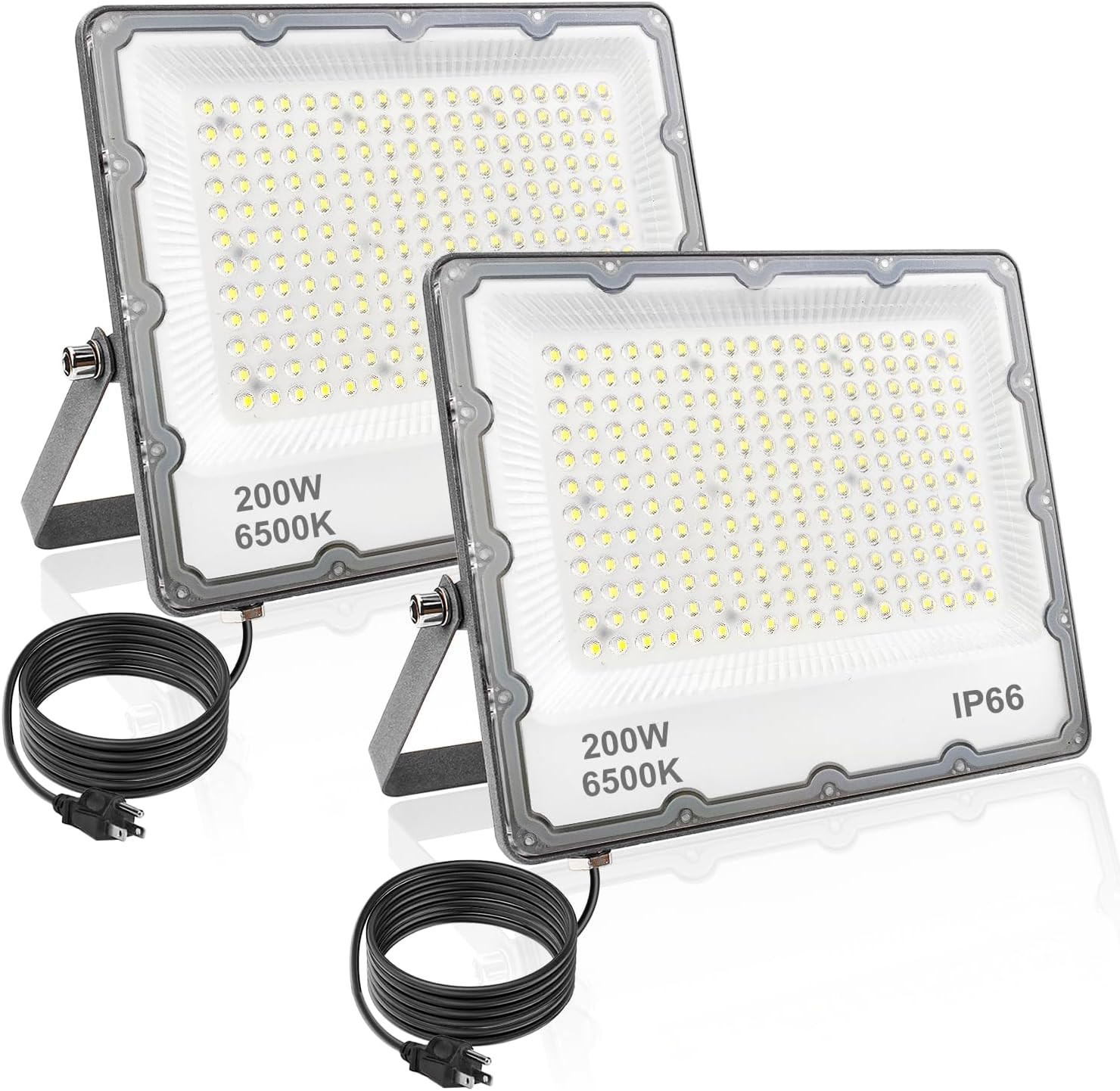 200W LED Flood Lights - 20,000LM Outdoor Security Lights, 2 Pack, IP66 Waterproo gallery