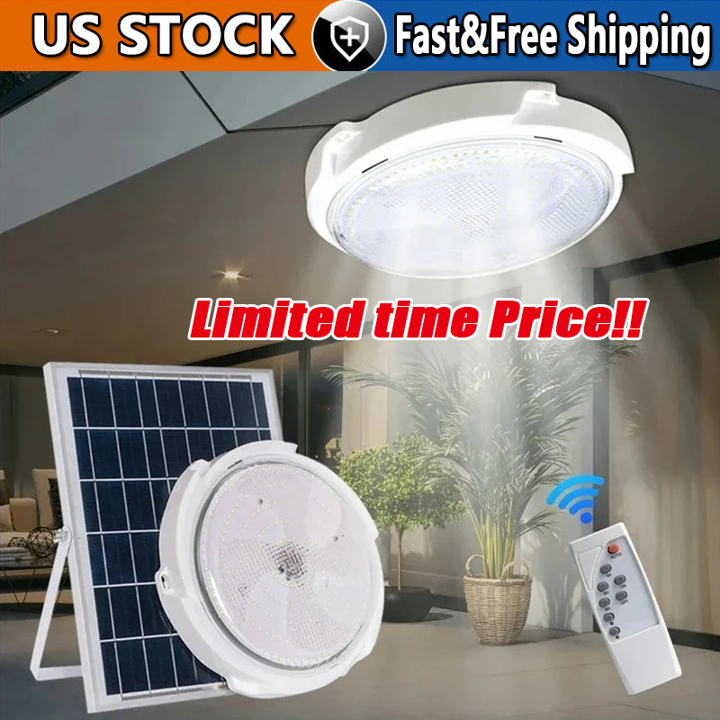 Solar Panel Powered Light Pendant Ceiling Lamp Indoor Outdoor Garden Shed Barn gallery