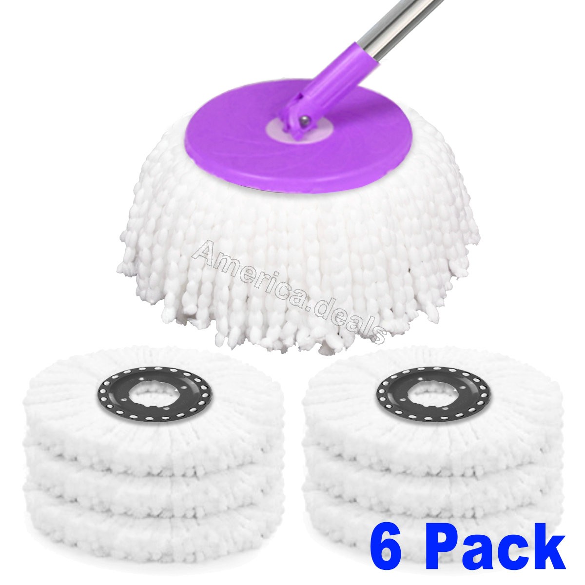 6 Pack 12 inch Replacement Easy Cleaning Microfiber Mop Head gallery