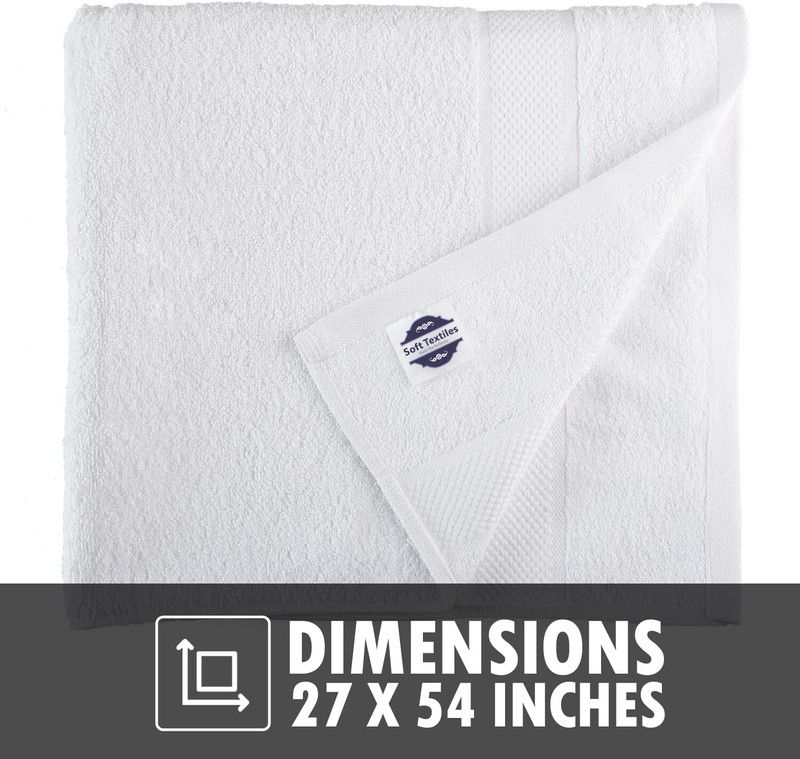 Bath Towel 4 Pack 100% Cotton Ring Spun Bath Towels Set 27x54 Inches gallery
