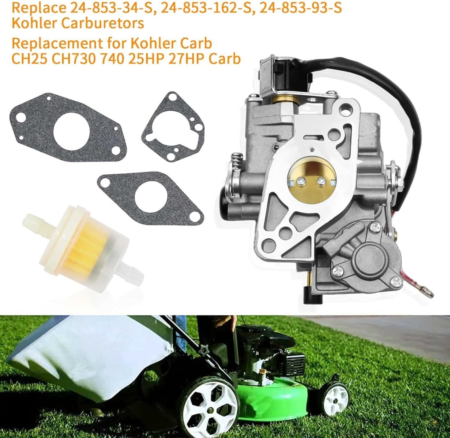 Carburador de repuesto compatible con carburadores Kohler CH25, CH730, 740, 25HP gallery