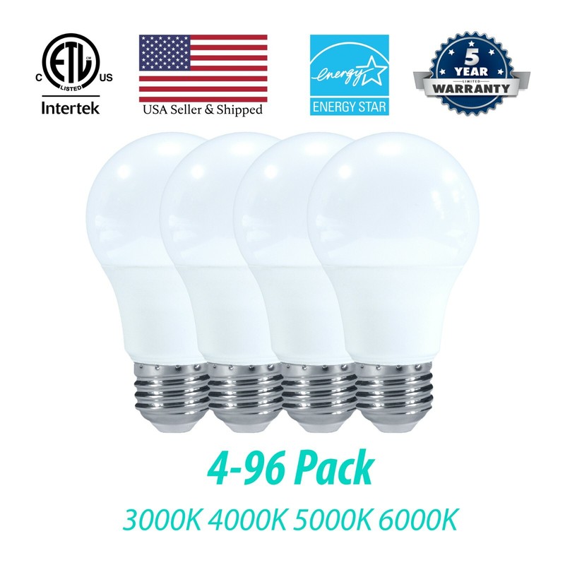 4-96 Pack A19 9W Dimmable LED Bulbs 800 lms UL & Energy Star [3000-6000K] gallery