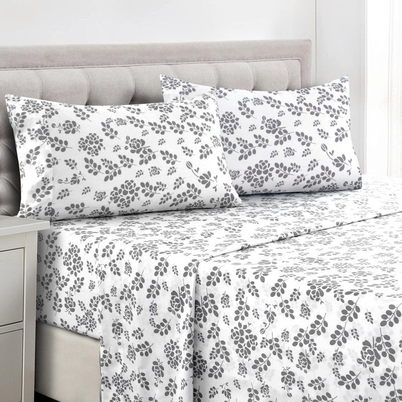 Floral Bed Sheets 4 Piece Microfiber Comfort 1800 Series Deep Pocket Sheet Set gallery